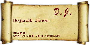 Dojcsák János névjegykártya