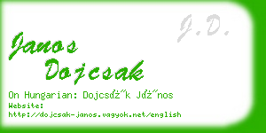 janos dojcsak business card